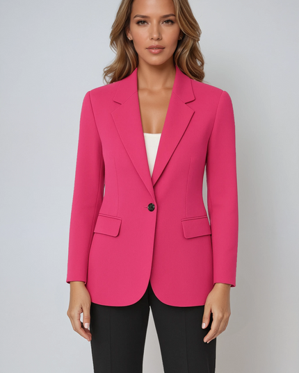 Women's Tailored Blazer with Notch Lapel and a Single Button