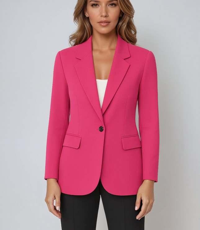 Women's Tailored Blazer with Notch Lapel and a Single Button