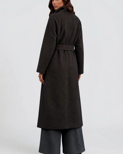Women's Tailored Winter Coat with a Buttoned Stand Collar