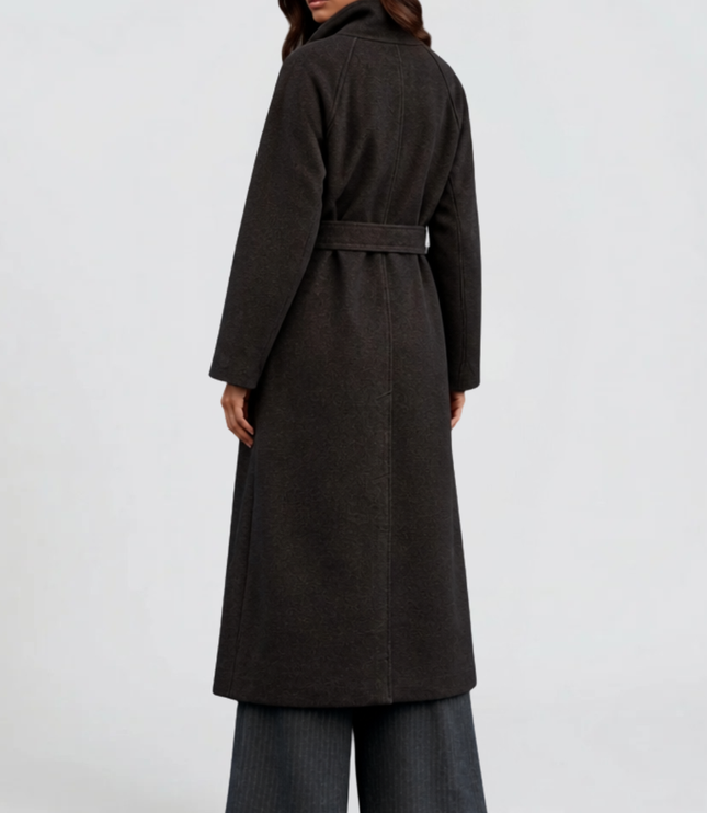 Women's Tailored Winter Coat with a Buttoned Stand Collar