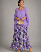 Purple with Flowers / S