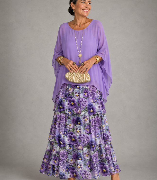 Women's Tiered Maxi Dress in a Relaxed Fit with Soft Layers