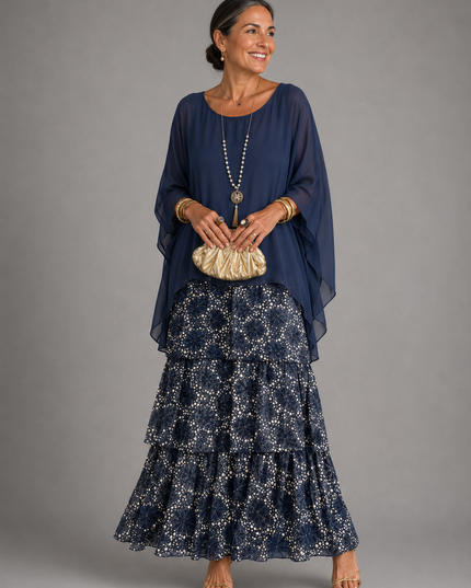 Women's Tiered Maxi Dress in a Relaxed Fit with Soft Layers