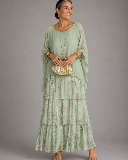 Women's Tiered Maxi Dress in a Relaxed Fit with Soft Layers