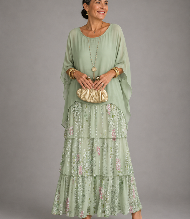 Women's Tiered Maxi Dress in a Relaxed Fit with Soft Layers