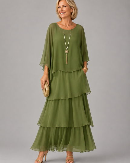 Women's Tiered Maxi Dress in a Relaxed Fit with Soft Layers