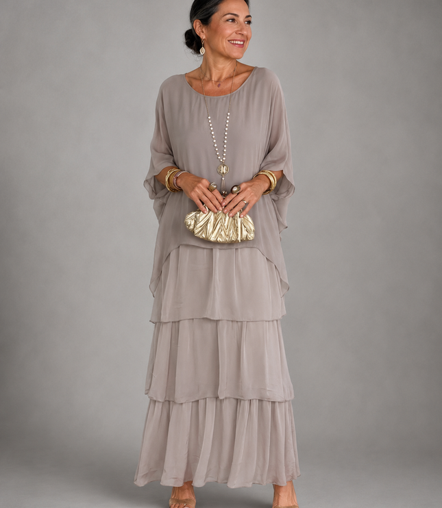 Women's Tiered Maxi Dress in a Relaxed Fit with Soft Layers