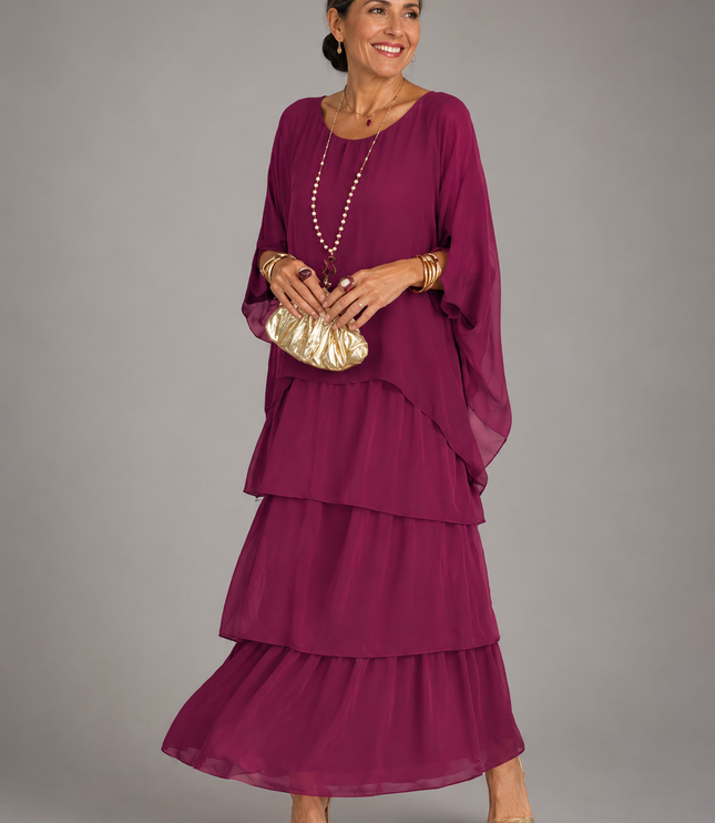 Women's Tiered Maxi Dress in a Relaxed Fit with Soft Layers