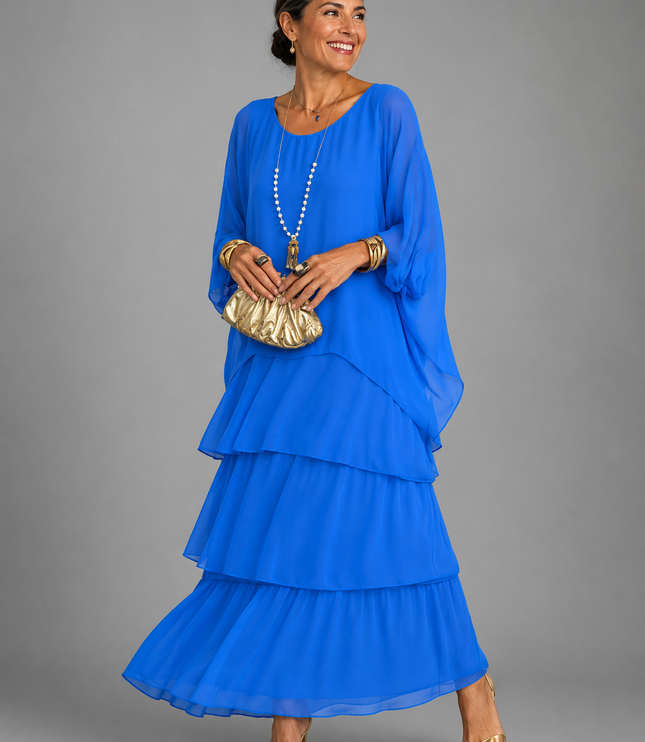 Women's Tiered Maxi Dress in a Relaxed Fit with Soft Layers