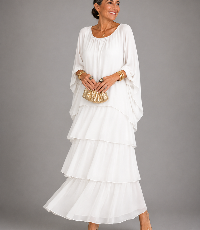 Women's Tiered Maxi Dress in a Relaxed Fit with Soft Layers