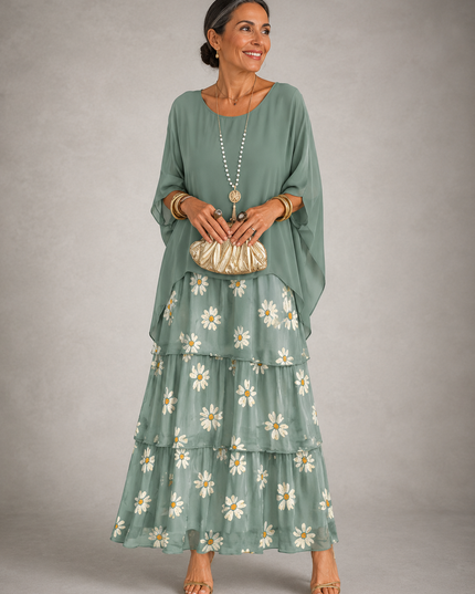 Women's Tiered Maxi Dress in a Relaxed Fit with Soft Layers