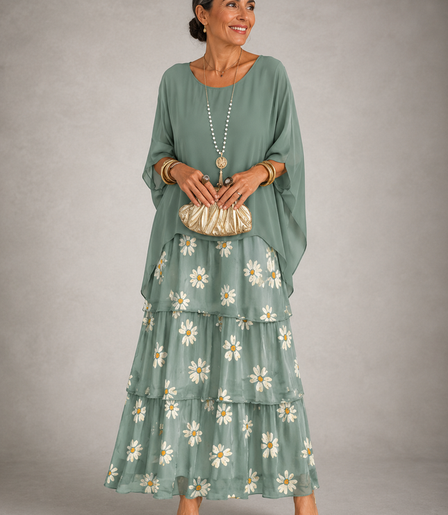 Women's Tiered Maxi Dress in a Relaxed Fit with Soft Layers