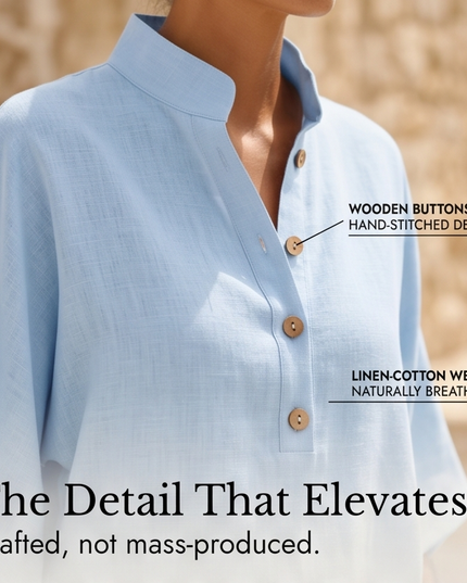 Women's Tunic and Wide Leg Pants in a Two Piece Linen Set