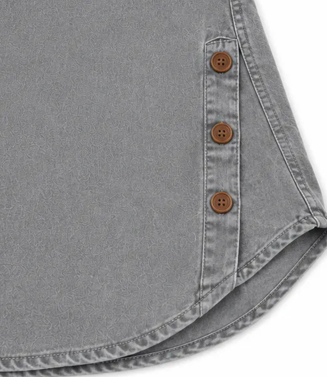 Women's Tunic Top with Short Sleeve Henley Placket