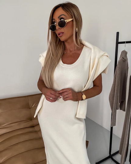 Women's Turtleneck Sweater and Long Skirt Knit Set