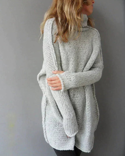 Women's Turtleneck Sweater in an Oversized Chunky Knit