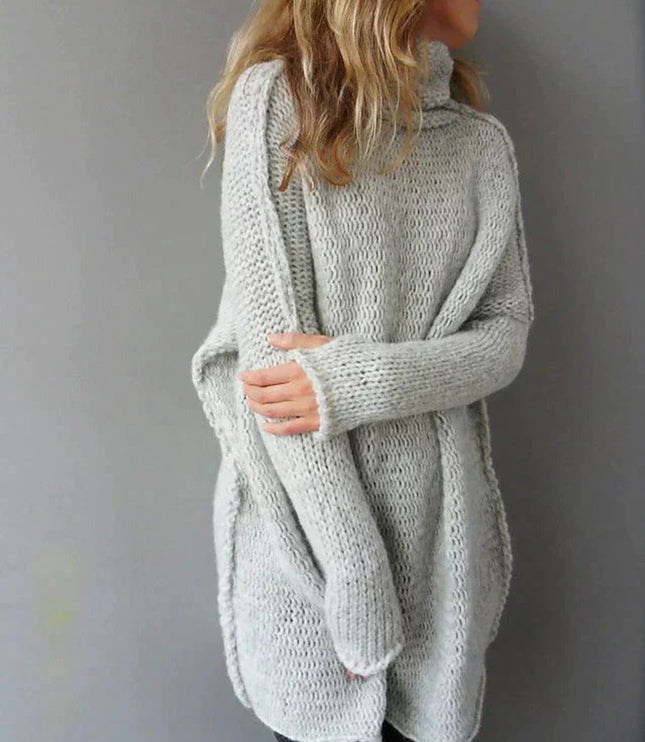 Women's Turtleneck Sweater in an Oversized Chunky Knit