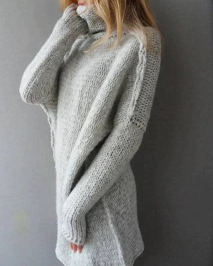Women's Turtleneck Sweater in an Oversized Chunky Knit