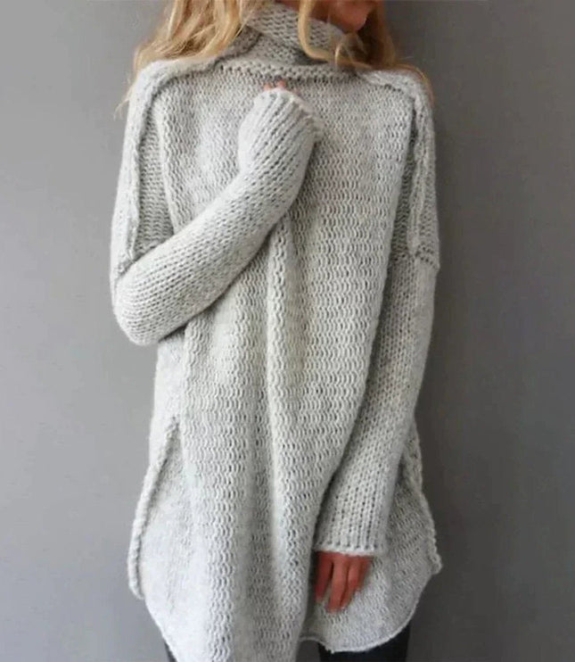 Women's Turtleneck Sweater in an Oversized Chunky Knit