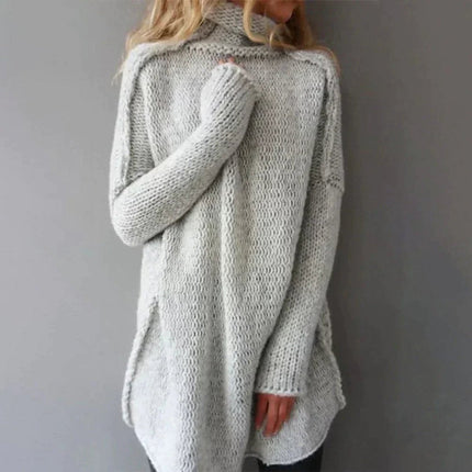 Women's Turtleneck Sweater in an Oversized Chunky Knit