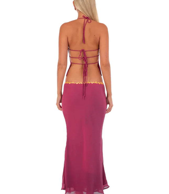 Women's Two Piece Co-ord Set Crop Top and Skirt Summer