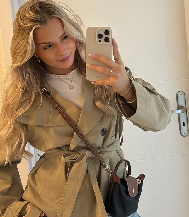 Women's Utility Jacket with Double-Breasted Front and Stand Collar