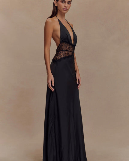 Women's V-Neck Polka Dot Maxi Dress for Summer Weddings