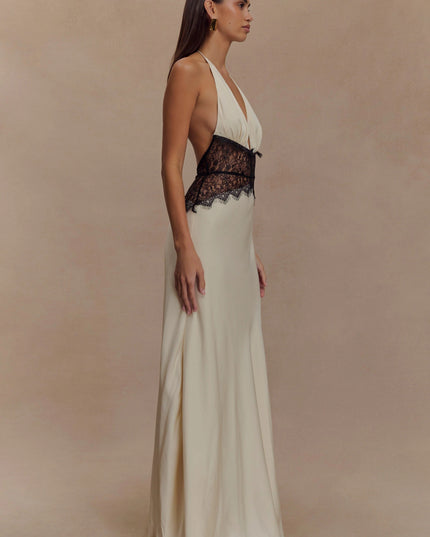 Women's V-Neck Polka Dot Maxi Dress for Summer Weddings