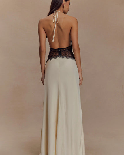 Women's V-Neck Polka Dot Maxi Dress for Summer Weddings