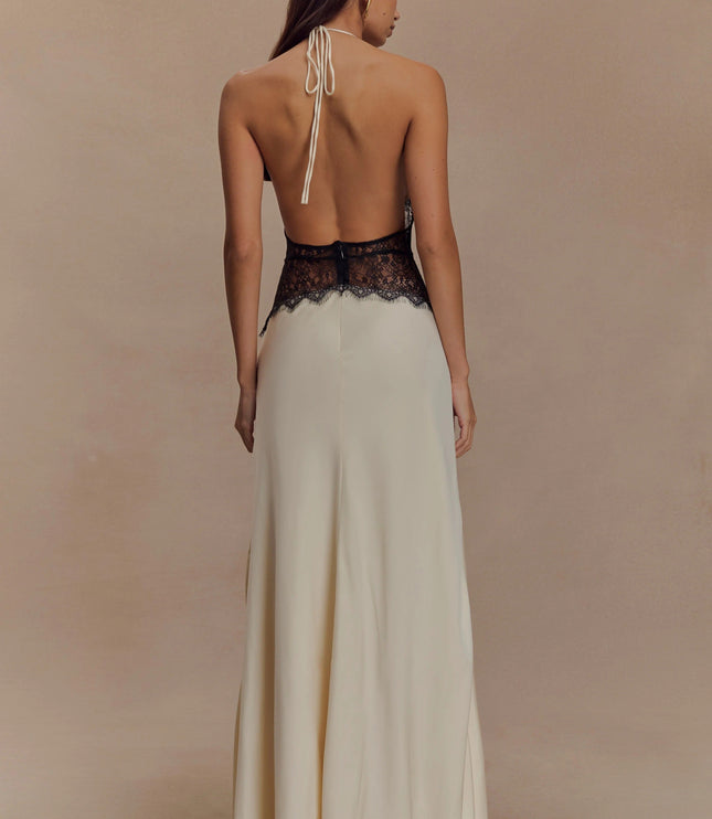 Women's V-Neck Polka Dot Maxi Dress for Summer Weddings
