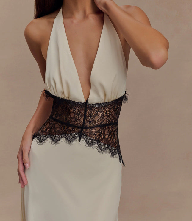 Women's V-Neck Polka Dot Maxi Dress for Summer Weddings