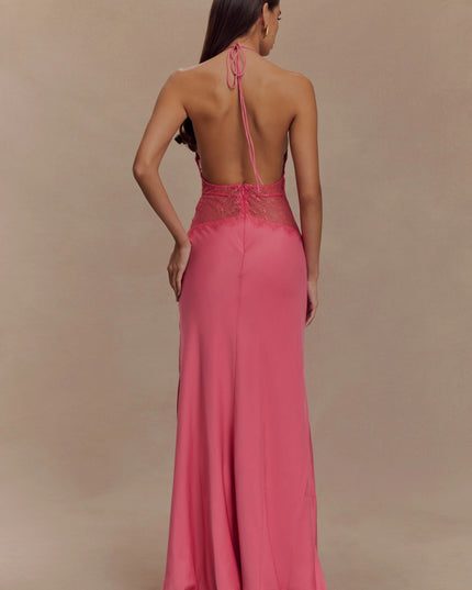 Women's V-Neck Polka Dot Maxi Dress for Summer Weddings