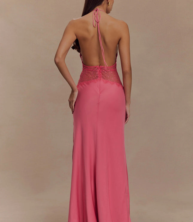 Women's V-Neck Polka Dot Maxi Dress for Summer Weddings