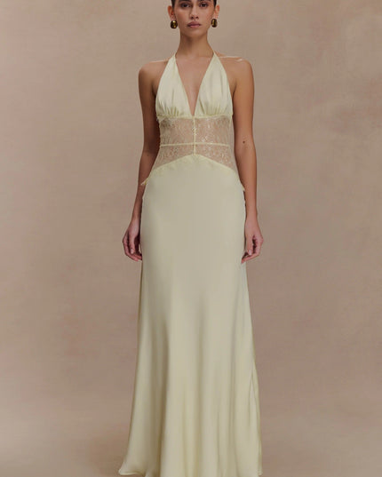 Women's V-Neck Polka Dot Maxi Dress for Summer Weddings