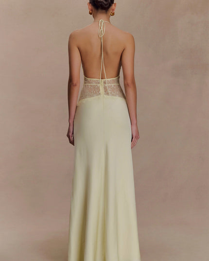 Women's V-Neck Polka Dot Maxi Dress for Summer Weddings