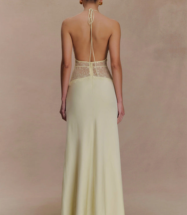 Women's V-Neck Polka Dot Maxi Dress for Summer Weddings
