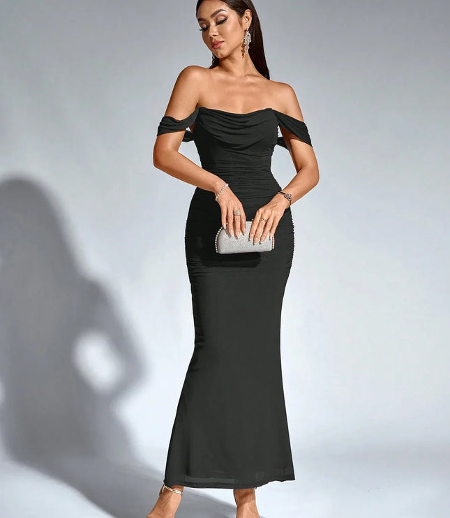 Women's V-Neck Sleeveless Flowy Homecoming Maxi Dress