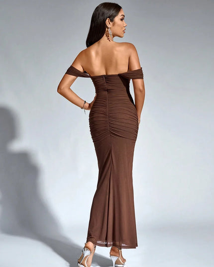 Women's V-Neck Sleeveless Flowy Homecoming Maxi Dress