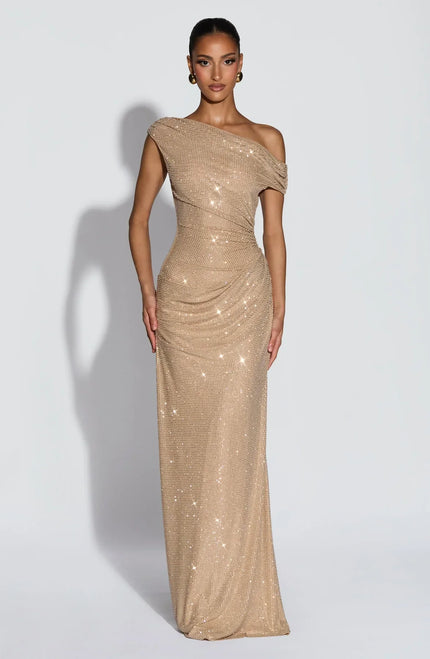 Women's V-Neck Sleeveless Flowy Wedding Guest Maxi Dress