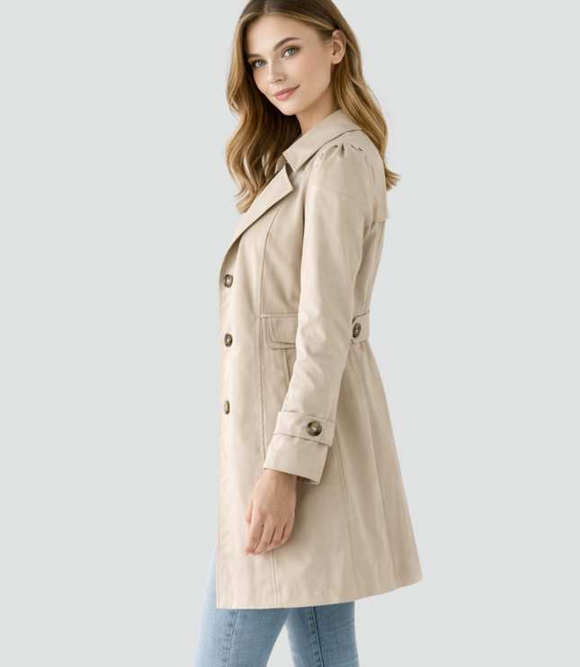 Women's Waist-Shaped Fall Layering Trench Coat