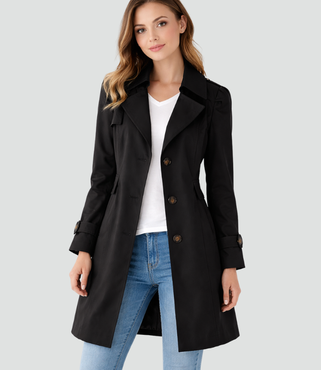 Women's Waist-Shaped Fall Layering Trench Coat