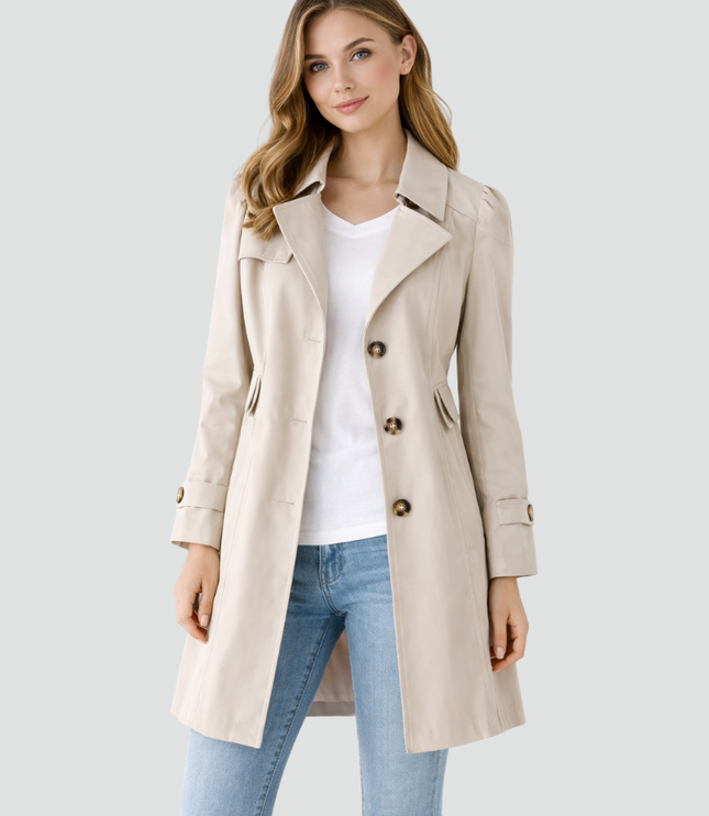 Women's Waist-Shaped Fall Layering Trench Coat
