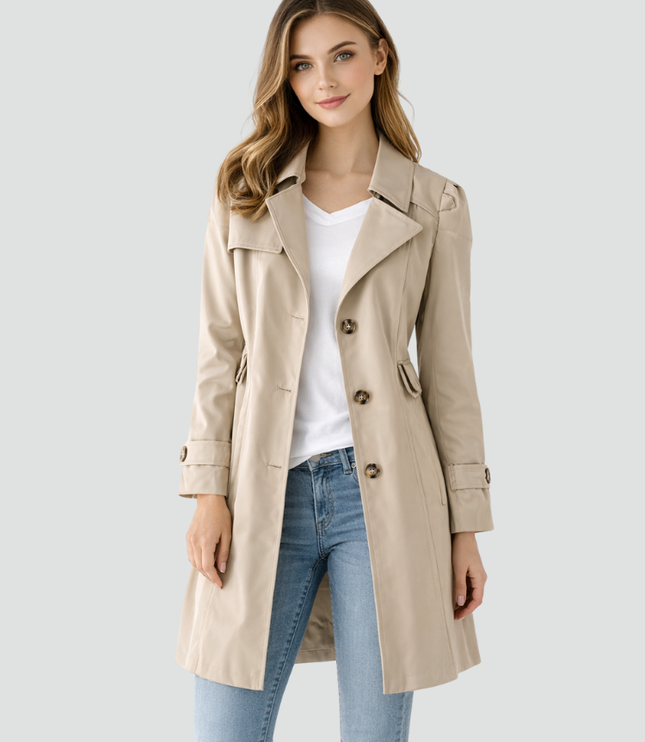Women's Waist-Shaped Fall Layering Trench Coat