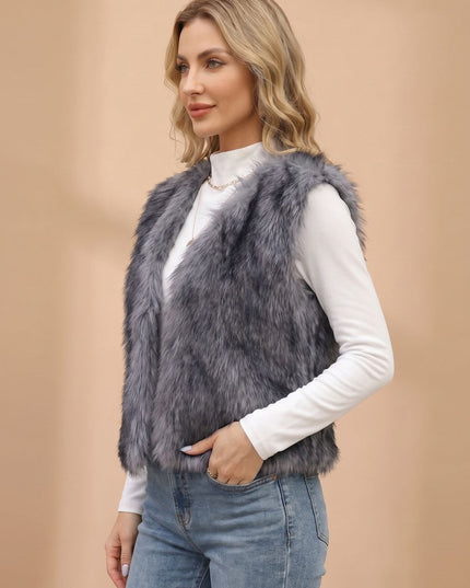 Women's Warm Layering Faux Fur Sleeveless Vest