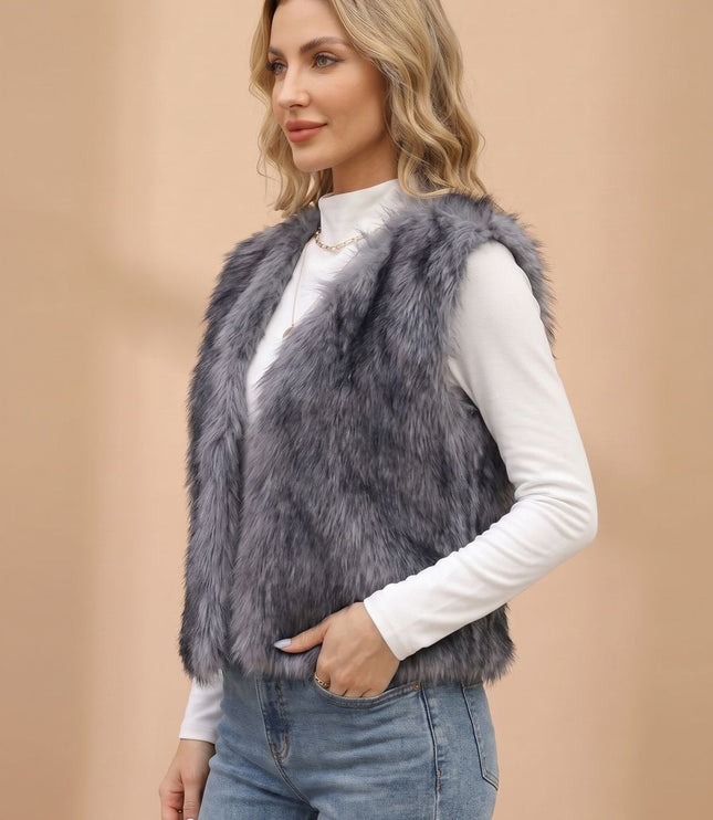 Women's Warm Layering Faux Fur Sleeveless Vest