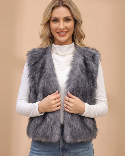 Women's Warm Layering Faux Fur Sleeveless Vest