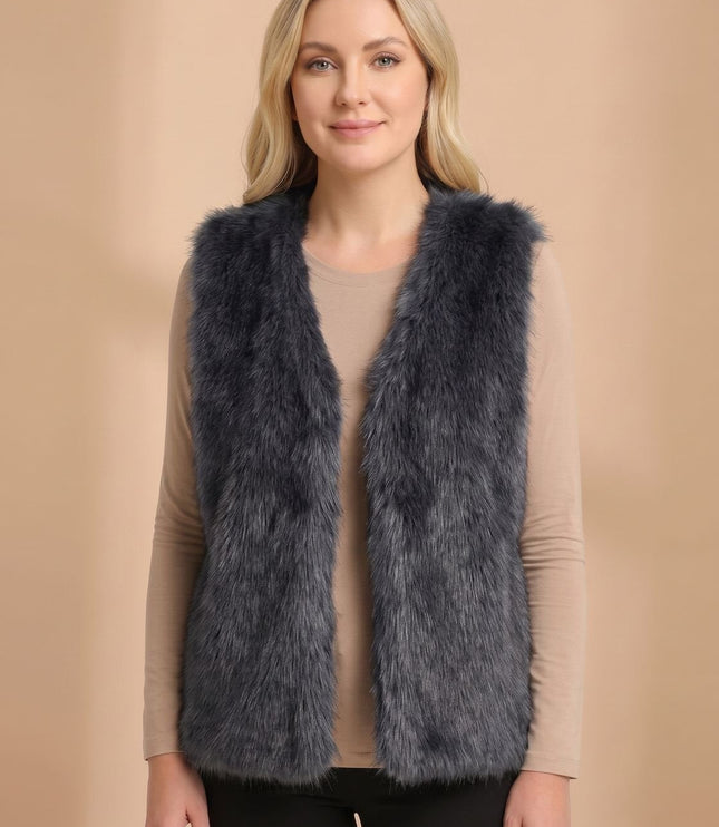 Women's Warm Layering Faux Fur Sleeveless Vest