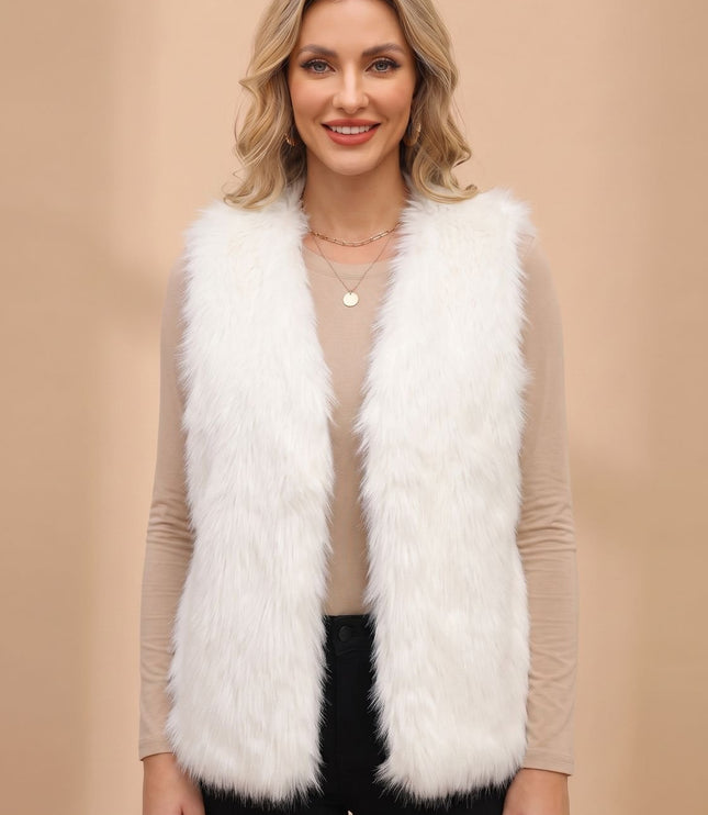 Women's Warm Layering Faux Fur Sleeveless Vest