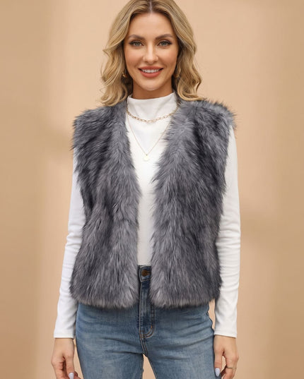 Women's Warm Layering Faux Fur Sleeveless Vest