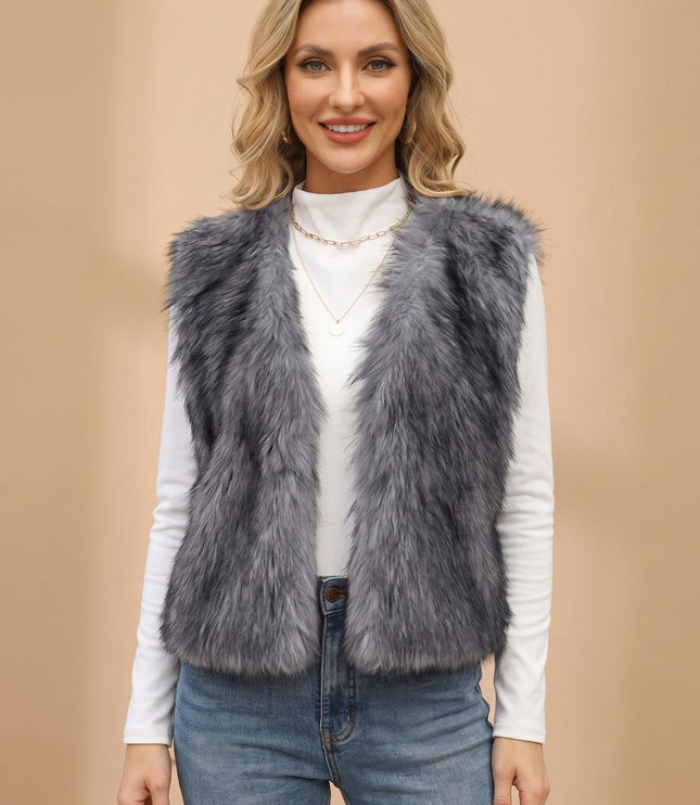 Women's Warm Layering Faux Fur Sleeveless Vest